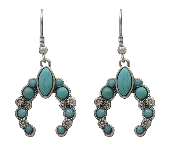 M&F Ladies Silver Strike Blossom Turquoise Earrings DE0506SBTQ