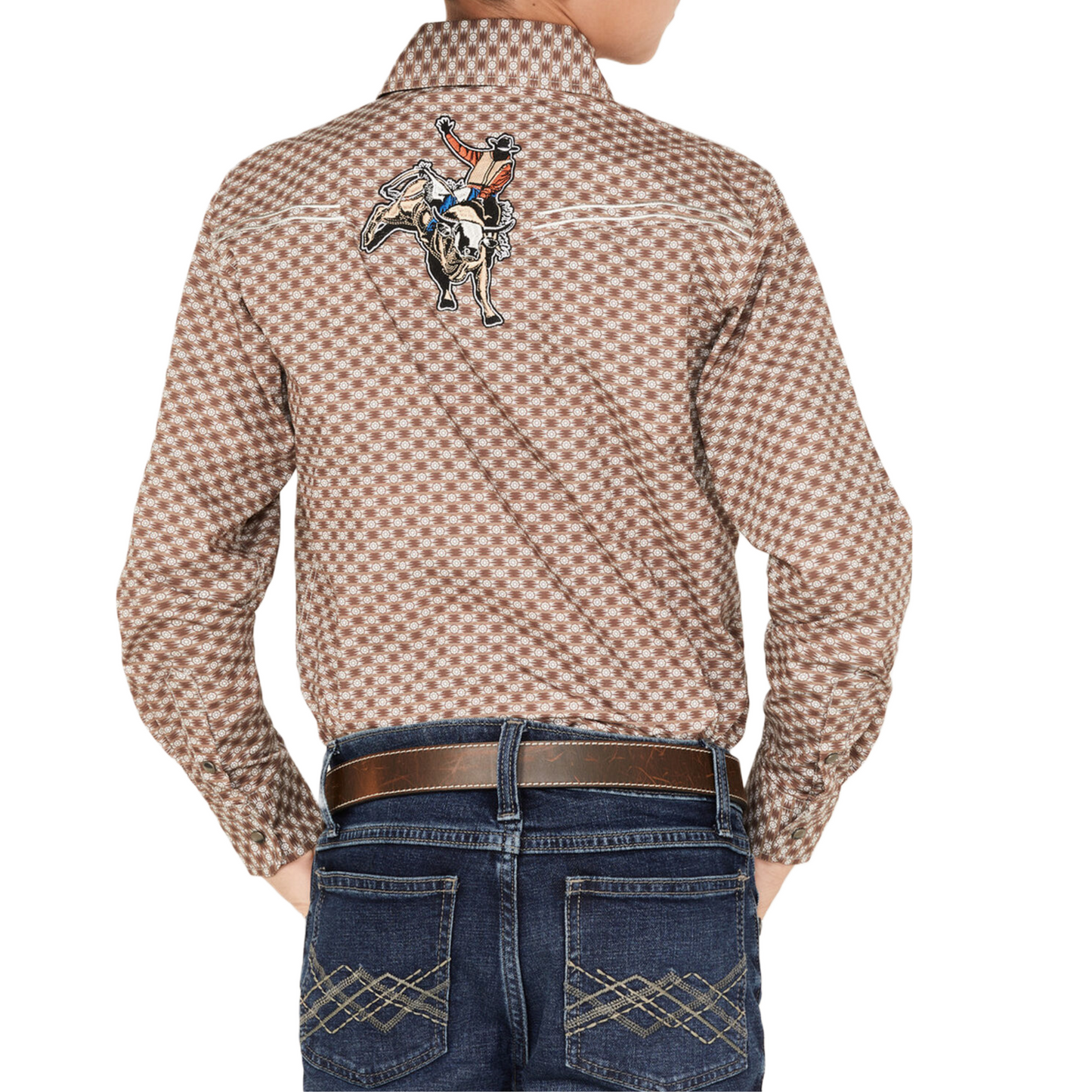 Cowboy Hardware Boy's Rolodex Brown Snap Shirt 325477-660-K