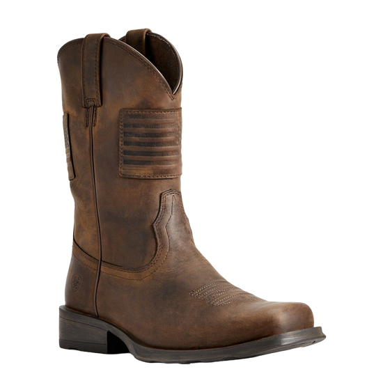 Ariat® Men's Rambler Patriot Distressed Brown Flag Boots 10029692