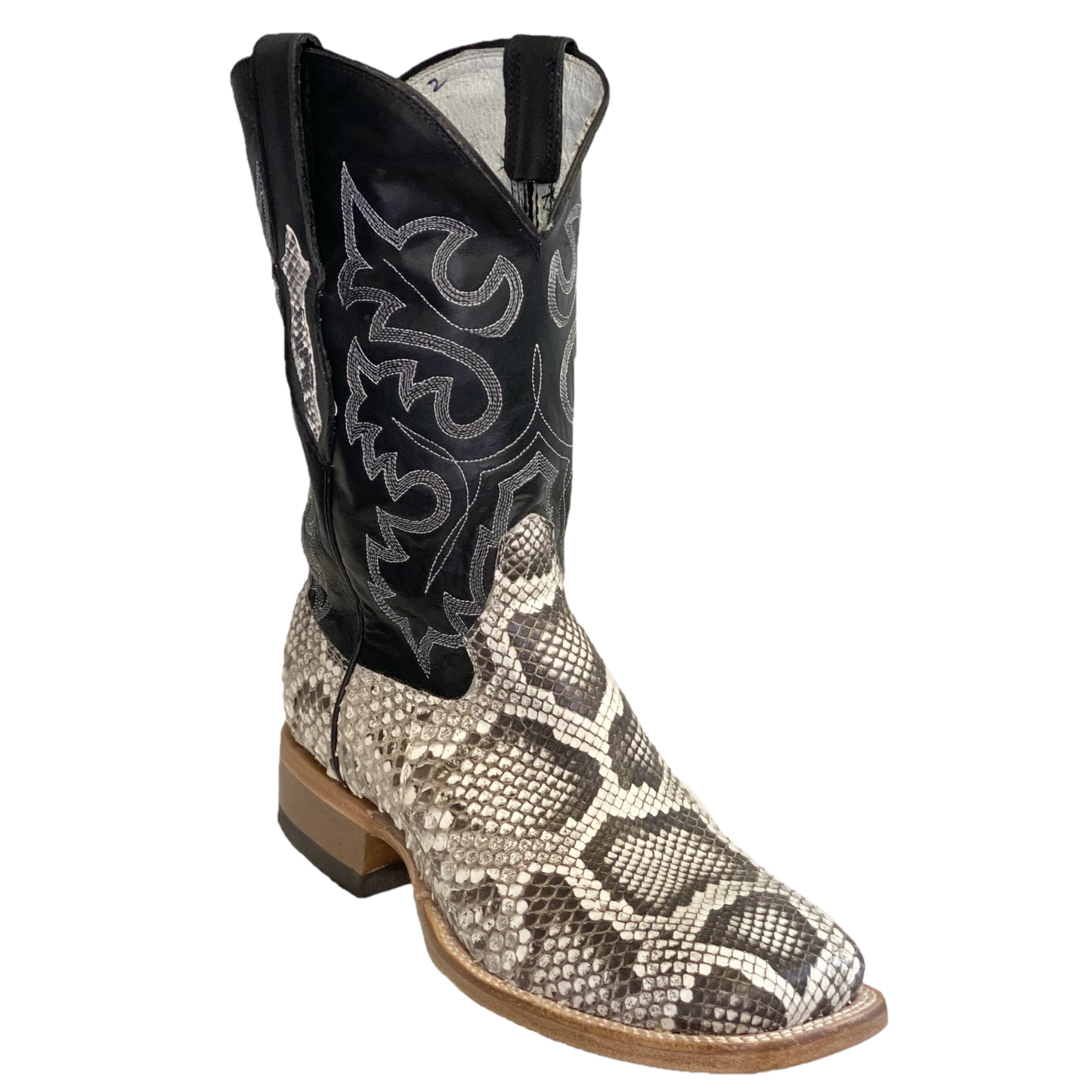 Cowtown Men s Natural Reticulas Python Square Toe Boots Q809