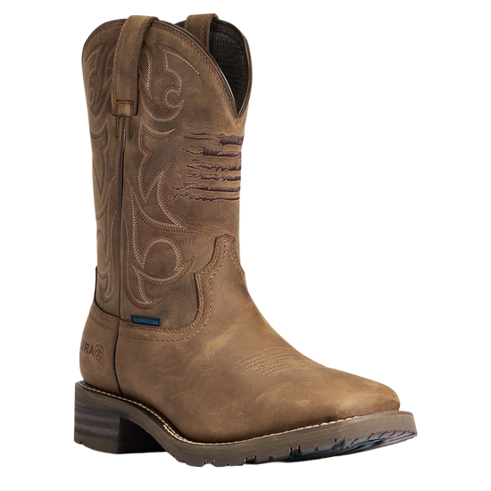 Ariat Men's Hybrid Patriot Waterproof Distressed Brown Boots 10038354