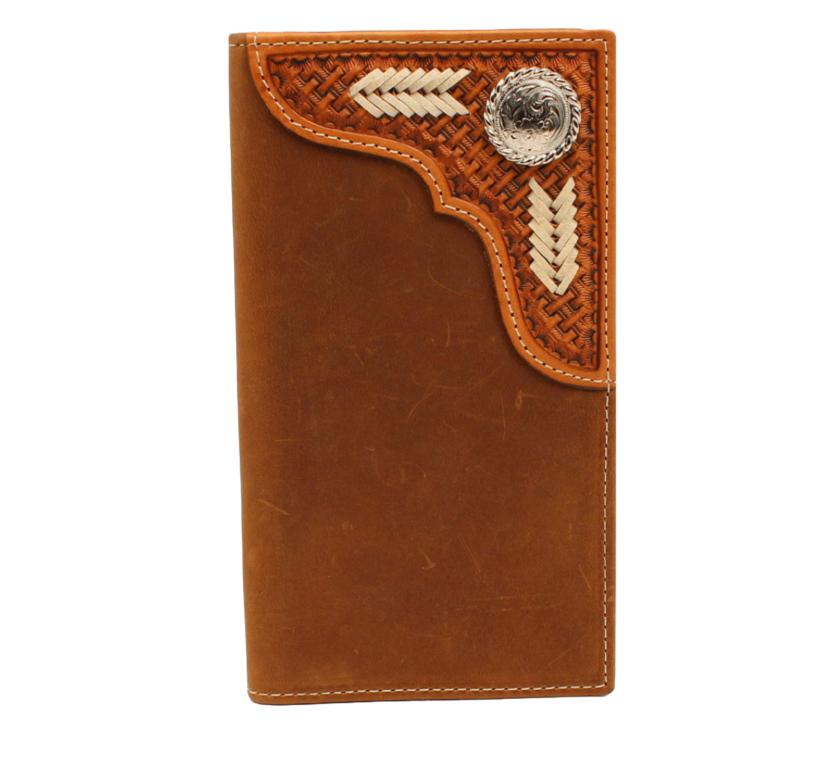 M&F Western Circle Concho Tan Brown Leather Rodeo Wallet N500003844