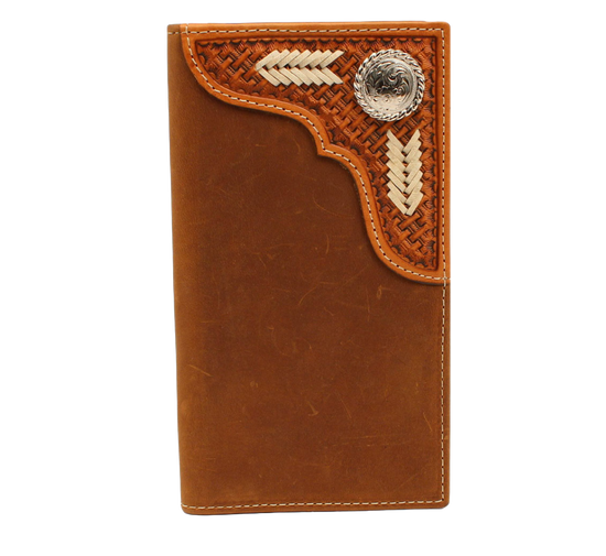 M&F Western Circle Concho Tan Brown Leather Rodeo Wallet N500003844