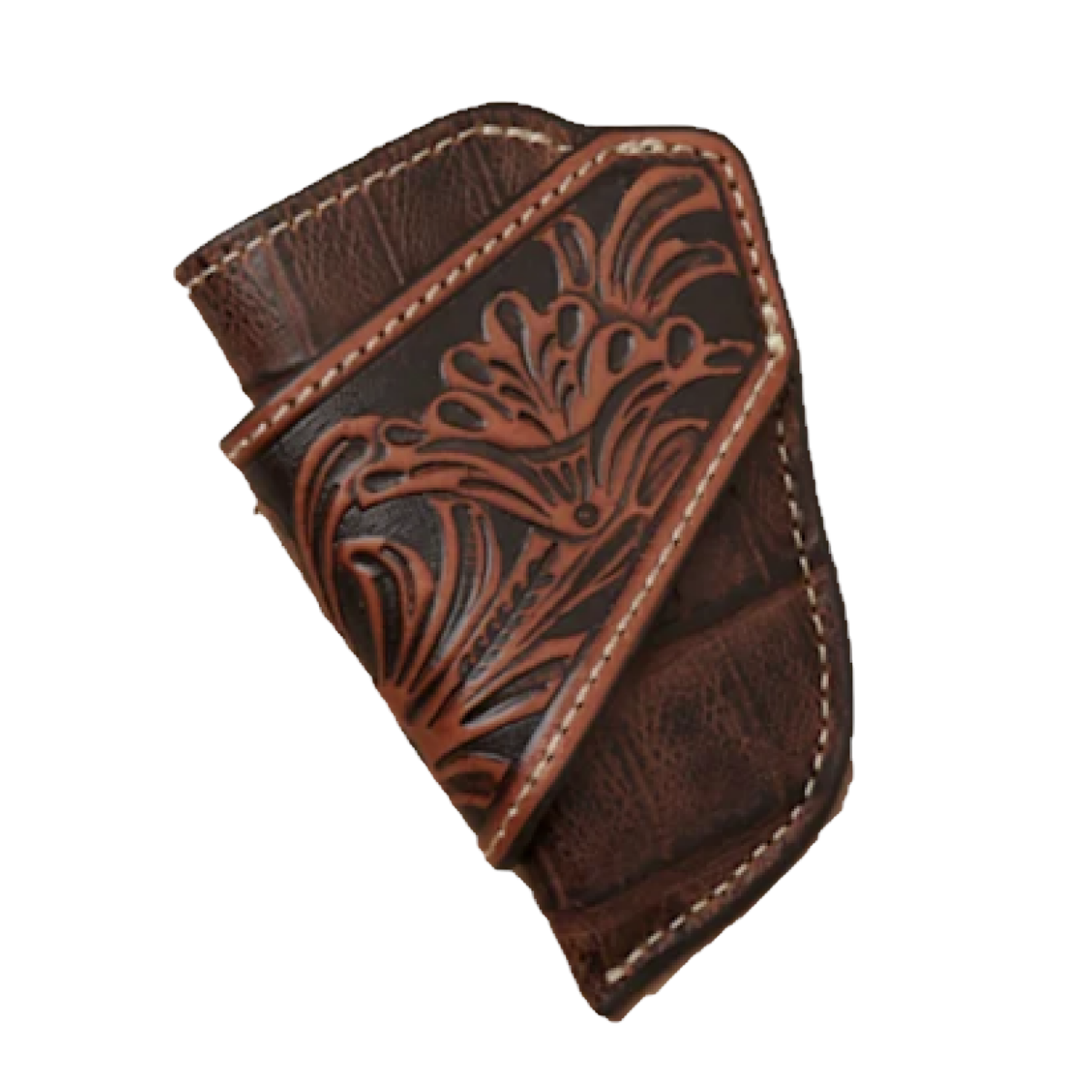 M&F® 3D Brown Crocodile Printed Leather Draw Knife Sheath D8400502