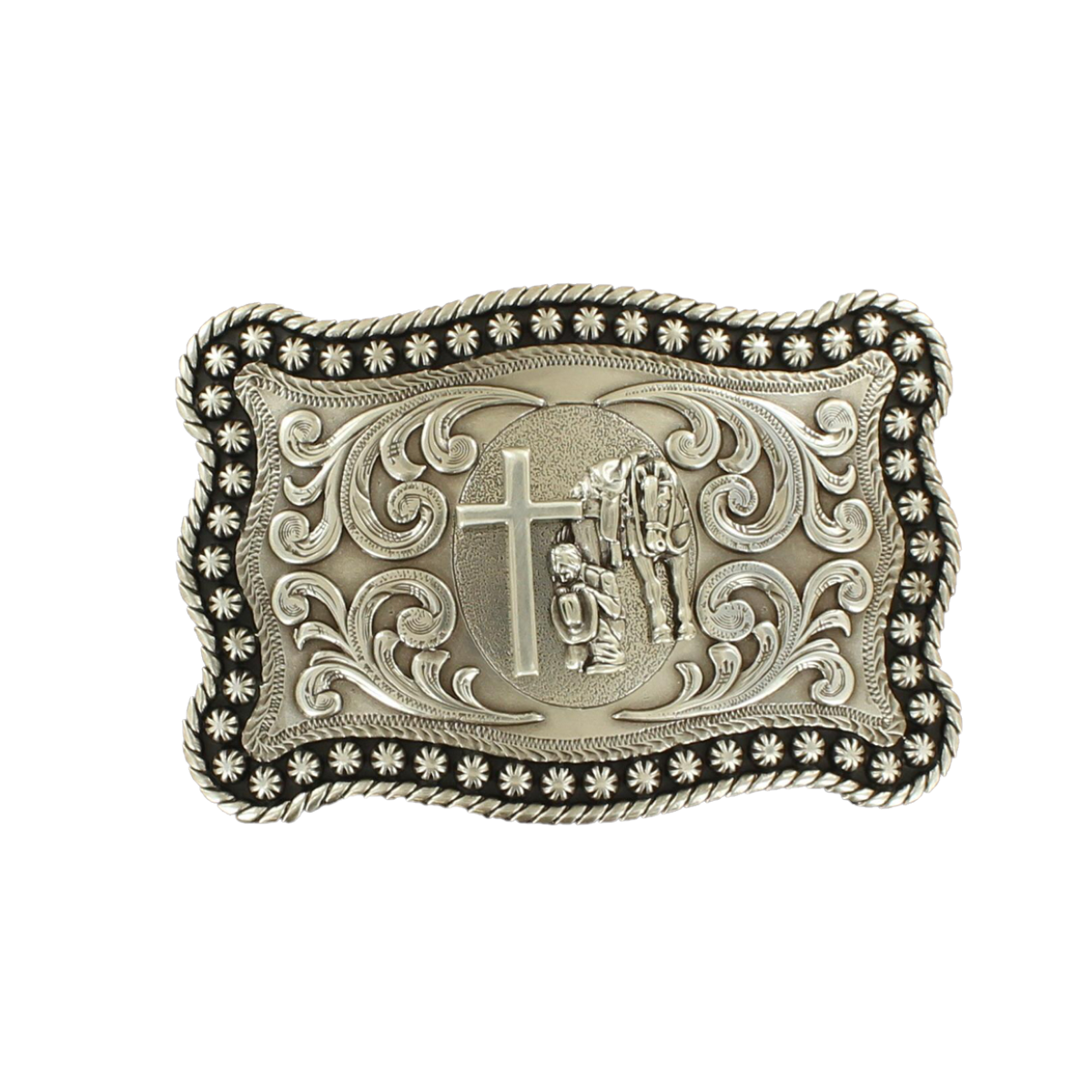 M F Western Men s Rectangle Berry Edge Cowboy Belt Buckle 3759059