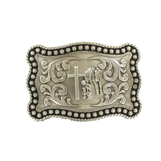 M&F Western Men's Rectangle Berry Edge Cowboy Belt Buckle 3759059