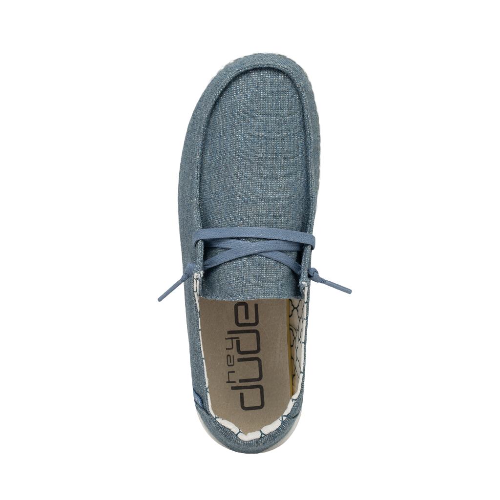 Hey Dude Ladies Wendy Canvas Sparkling Blue Stone Slip On Shoes 121410711