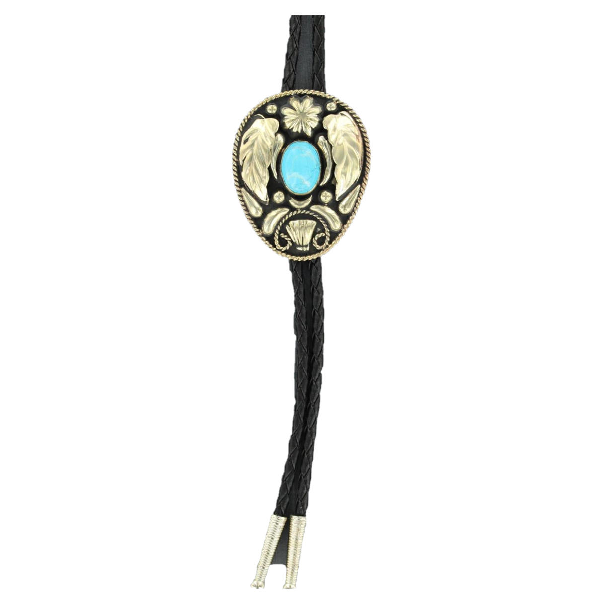 M&F Western Double Strap Adult Turquoise Stone Bolo Tie 22110