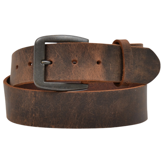 3D Belt Company Men's Brown Distressed Raw Edge Leather Belt D1162
