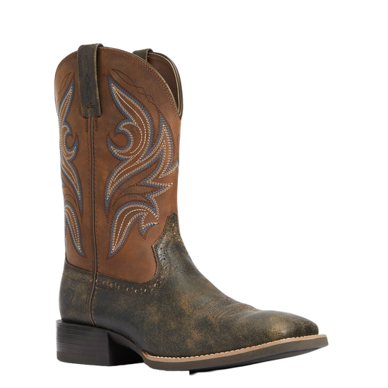 Ariat Men's Sport Knockout Distressed Brown Western Boots 10033982