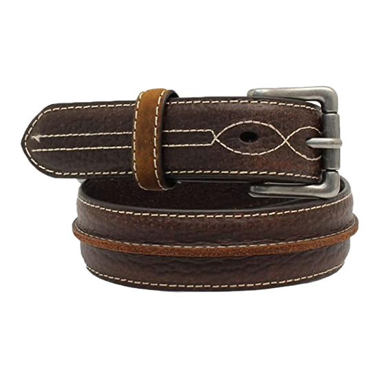 3D Belts® Children's Dark Brown Raised Center Leather Belt D120000002