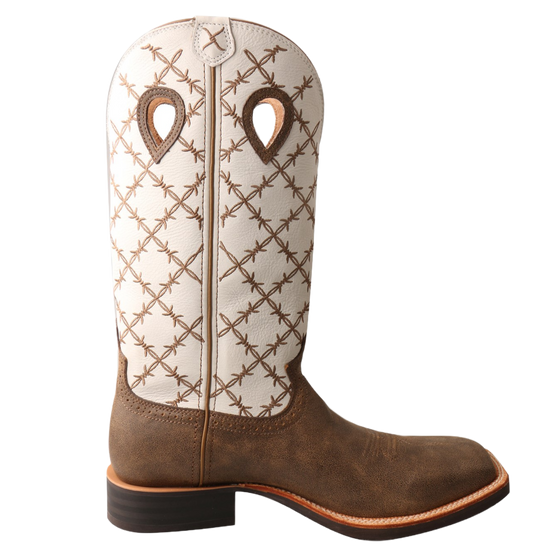 Load image into Gallery viewer, Twisted X Men&amp;#39;s Ruff Stock Bomber and White Square Toe Boots MRS0056
