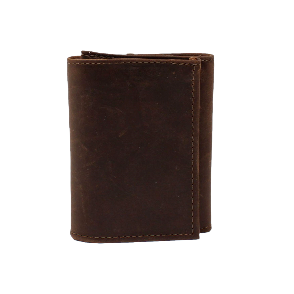 3D Men's Brown Leather Tri-Fold Wallet DW1023