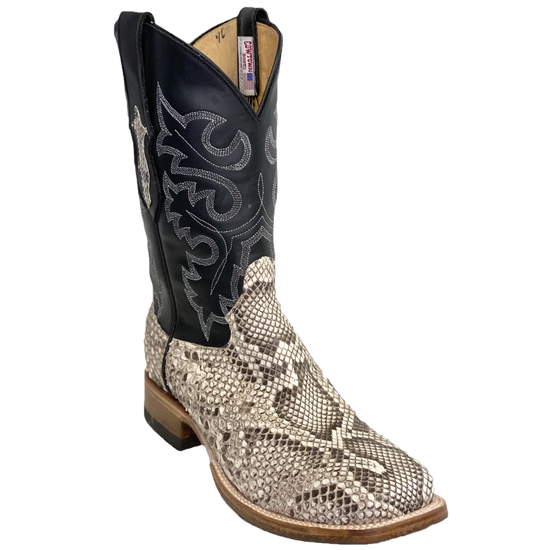 Cowtown Men's Natural Rock Python Square Toe Boots Q810