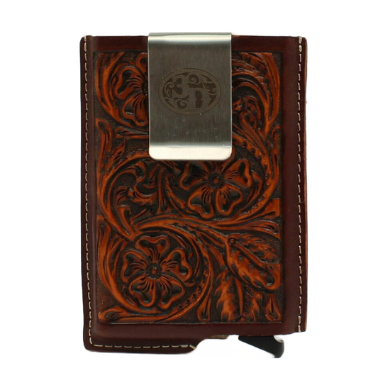 3D Belt® Men's Leather Logo Tooled Brown Smart Wallet D250002602