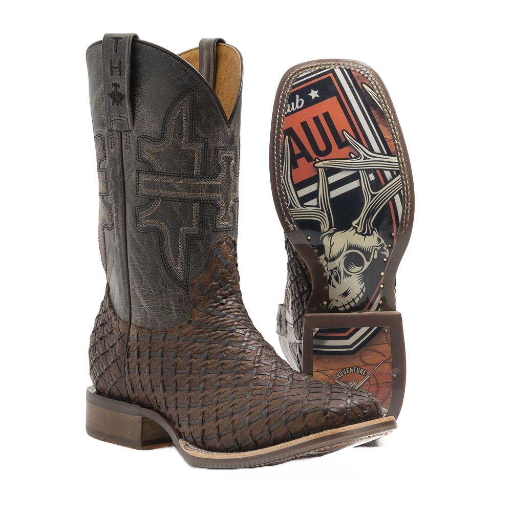 Tin Haul Men's Son Of A Buck Brown Square Toe Boots 14-020-0077-0440