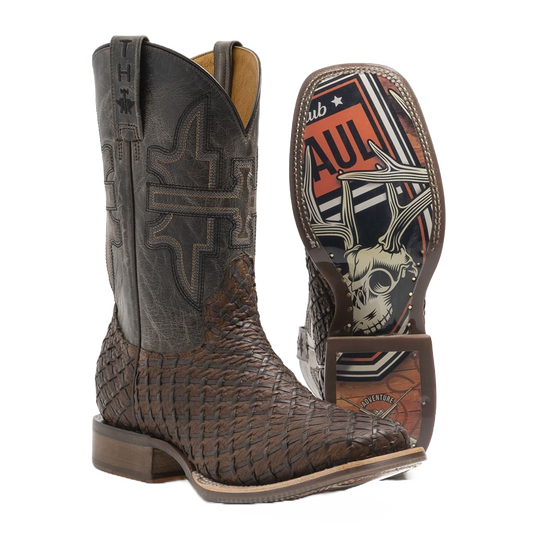 Tin Haul Men's Son Of A Buck Brown Square Toe Boots 14-020-0077-0440