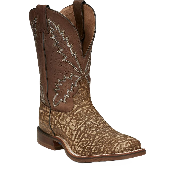 Tony Lama Men's Bowie Taupe Brown Elephant Print Leather Boots XT5103