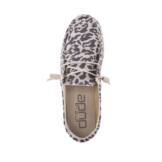 Hey Dude Ladies Wendy Woven Cheetah Grey Shoes 121413091