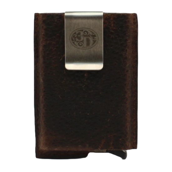 3D Belt® Men's Dark Brown Leather Smart Wallet D250002502