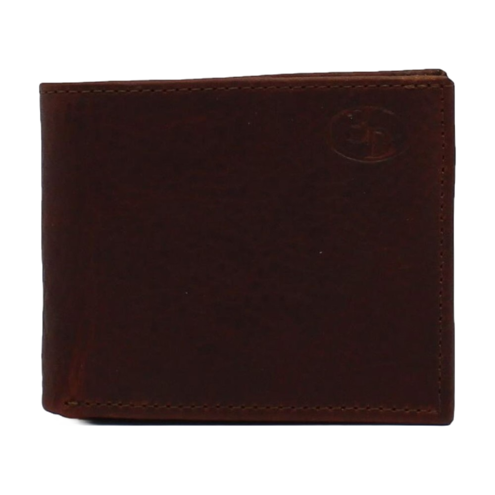 3D Western Men's Bifold Textured Dark Brown Leather Wallet D250000734