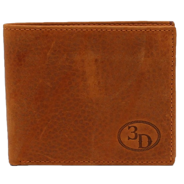 3D Western Wallet Men's Bifold Leather Brown Wallet D250000302