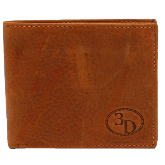 3D Western Wallet Men's Bifold Leather Brown Wallet D250000302
