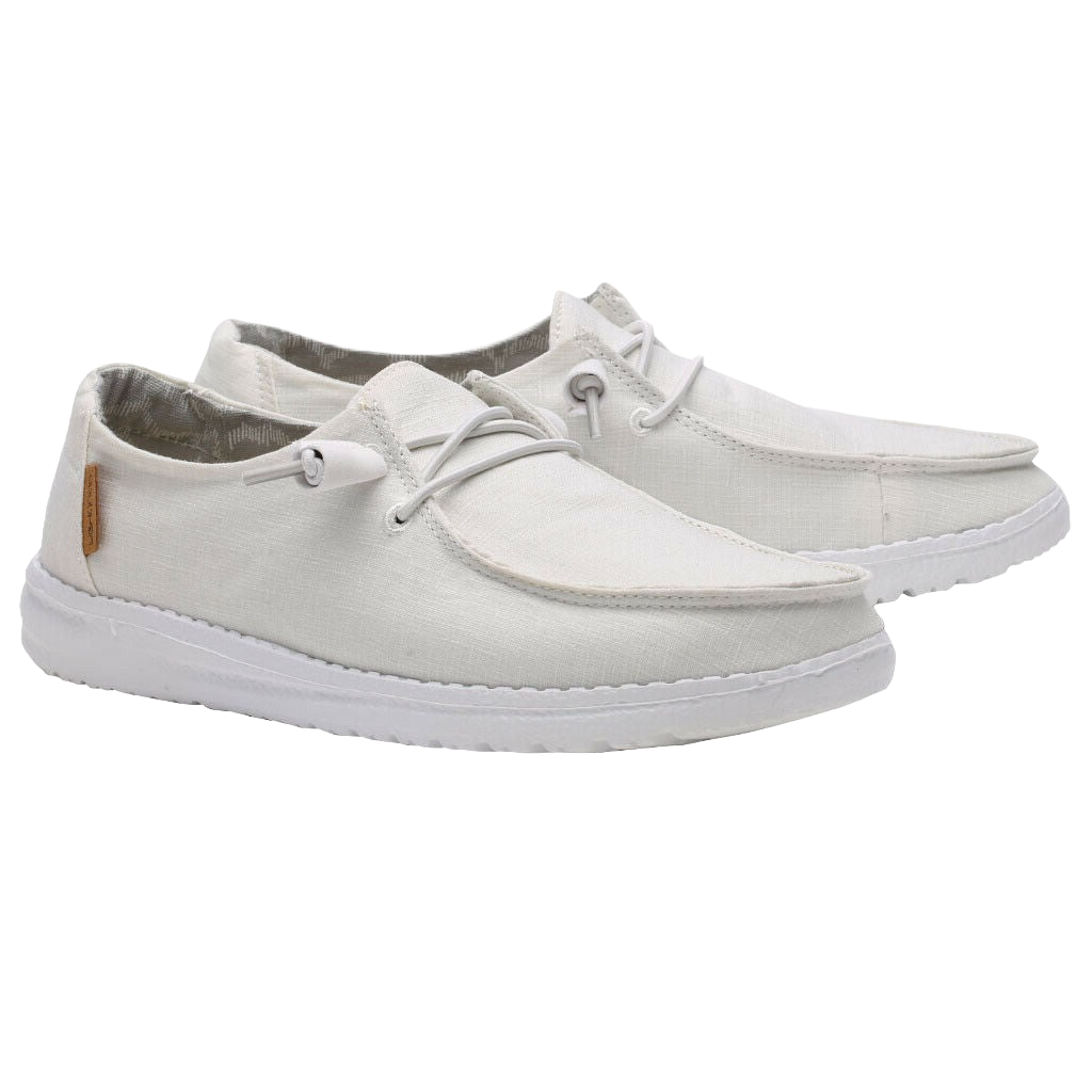 Load image into Gallery viewer, Hey Dude Ladies Wendy Chambray White Shoe 121410123
