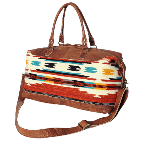 American Darling Muti-Color Aztec & Serape Brown Duffle Bag ADBG460I