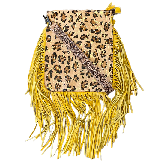 American Darling Cheetah & Gold Acid Wash Concealed Carry Purse ADBGS192F