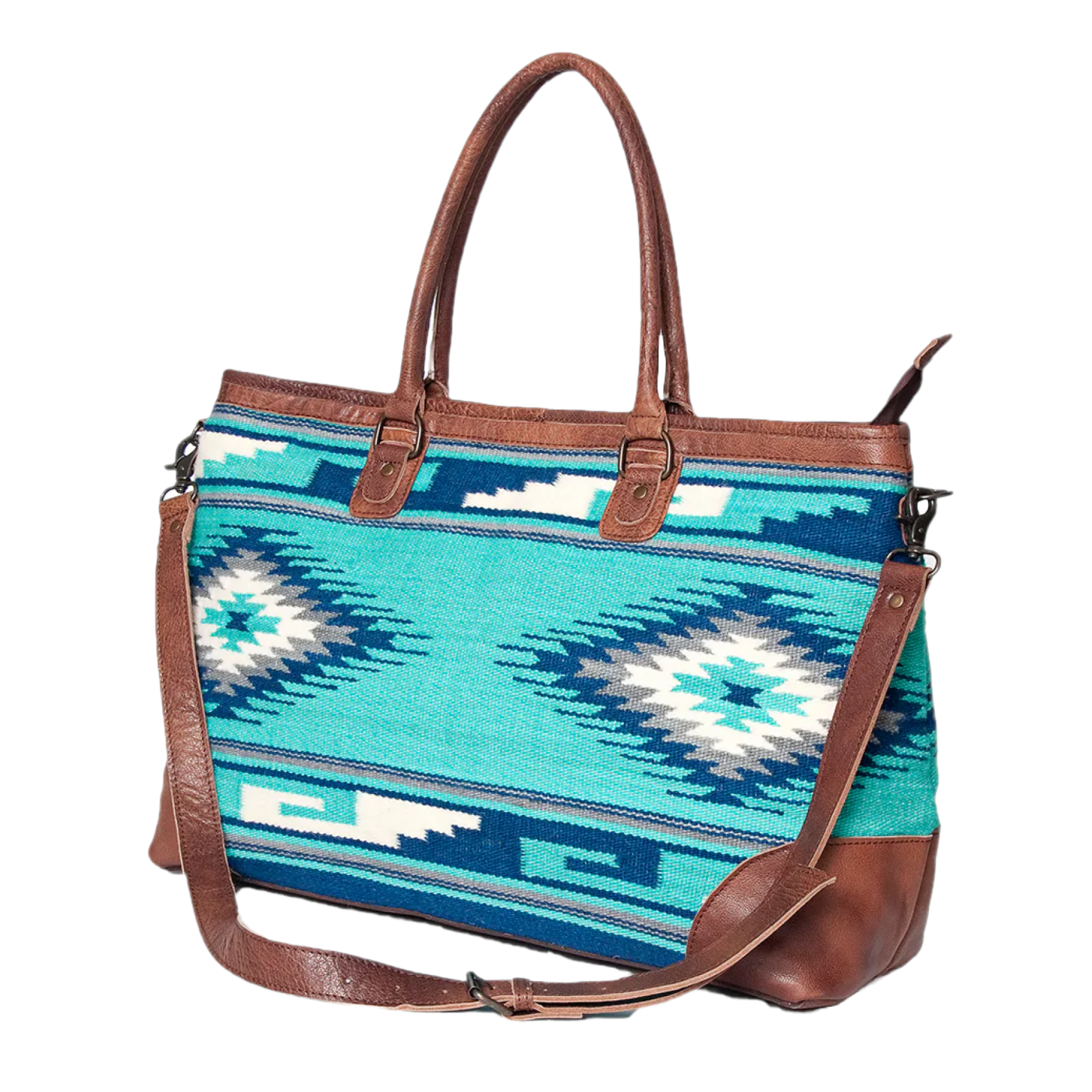 American Darling® Ladies Hand Weaved Aztec Blue Purse ADBG833A