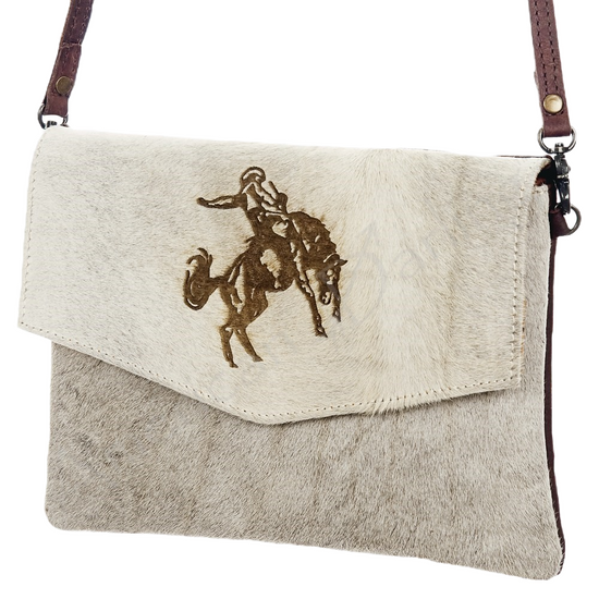 Load image into Gallery viewer, American Darling Cowhide Bucking Horse Crossbody Purse ADBGS178G
