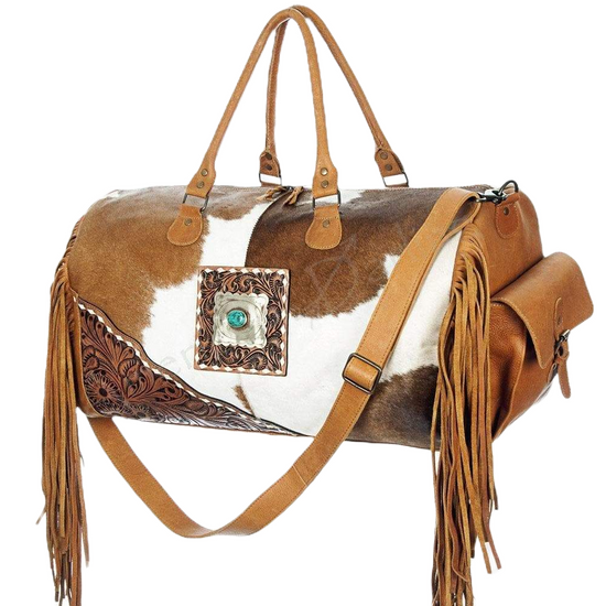 American Darling Cowhide with Leather Accent Duffle Bag ADBG608