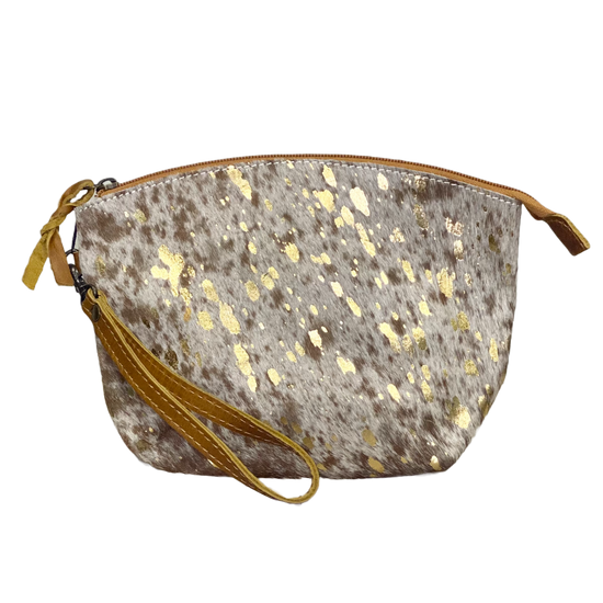 American Darling Brown and White Cowhide Pouch ADBG443ACGO-L
