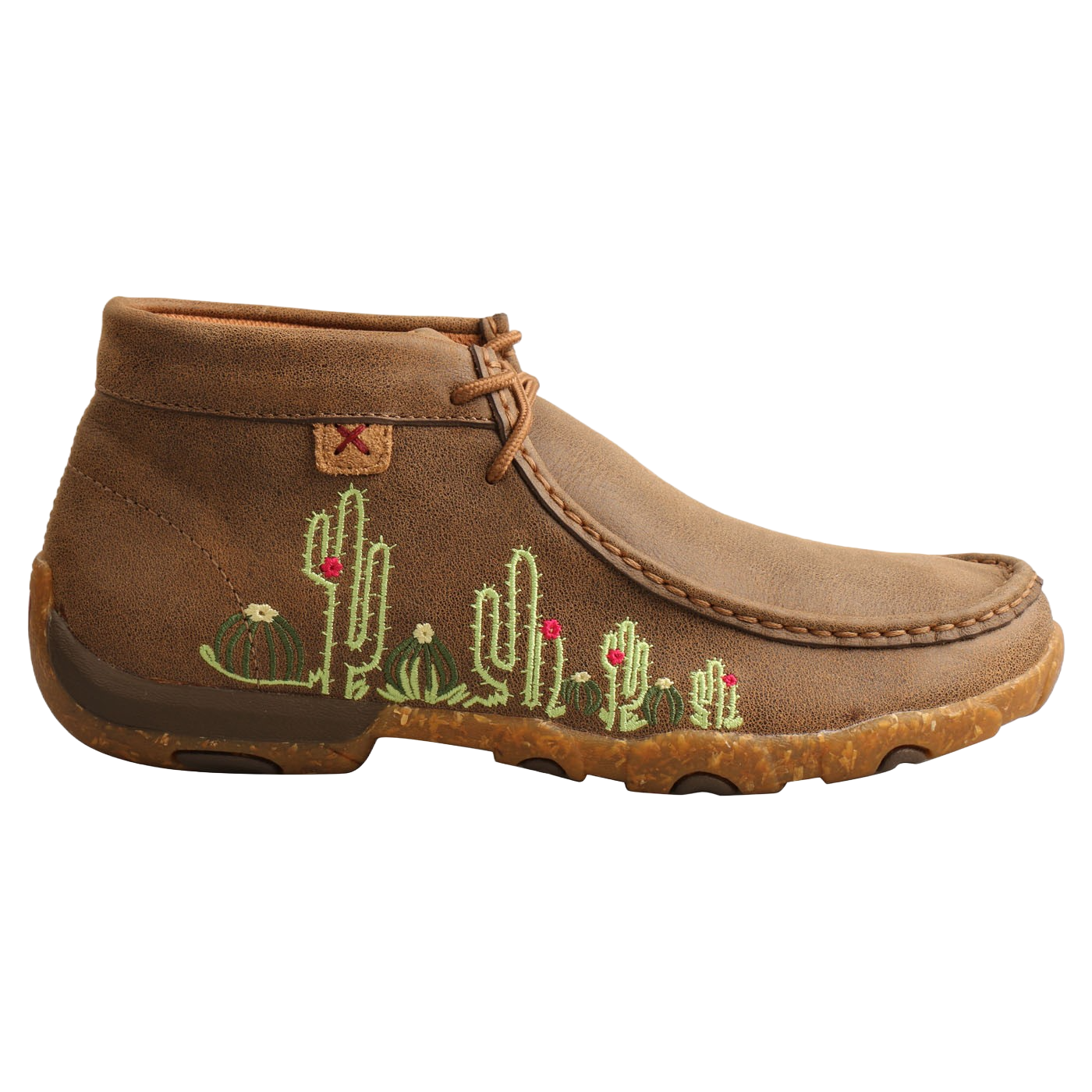 Twisted X Ladies Chukka Driving Moc Cactus Embroidery Shoes WDM0145