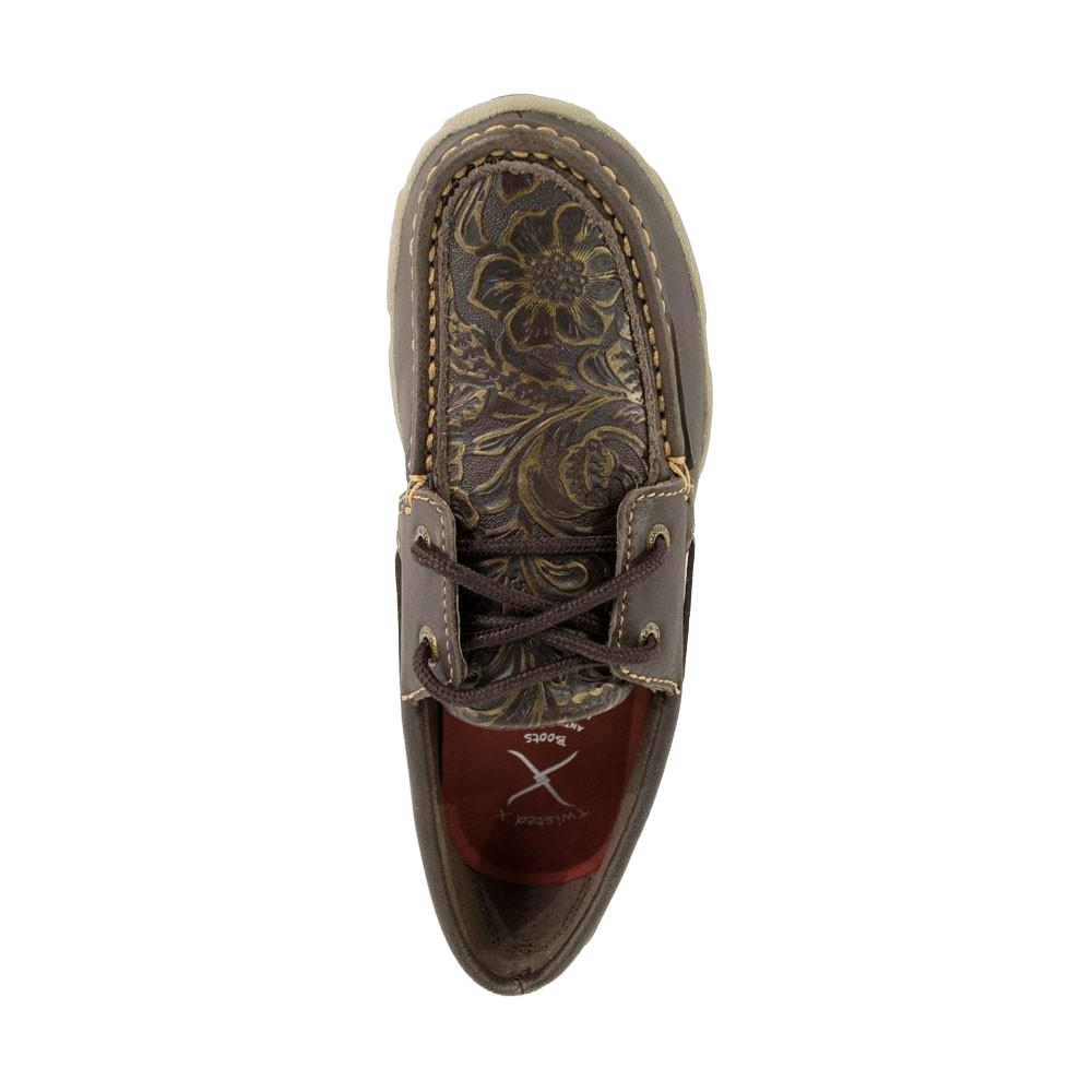 Twisted X Women's Leather Boat Shoe Driving Moc - Distressed Leopard Print, Size 9