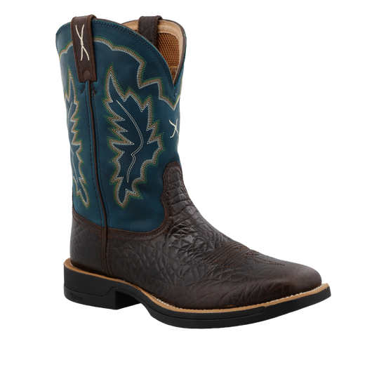 Twisted X® Men's 11" Tech X Chocolate & Teal Western Boots MXW0002