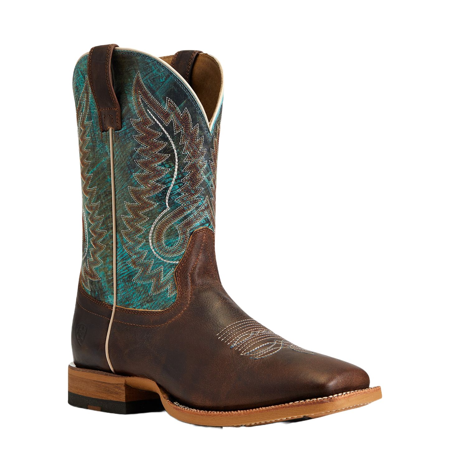 Ariat® Men's Cow Camp Better Brown & Cool Blue Western Boots 10040273