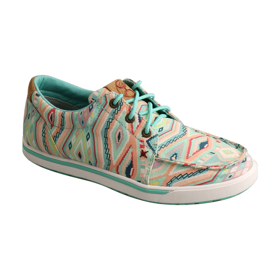 Twisted X Ladies Hooey Loper Light Blue Aztec Shoes WHYC010