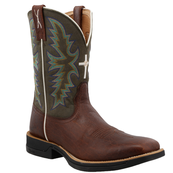 Twisted X® Men's 11" Tech X Brown & Green Boots MXW0004
