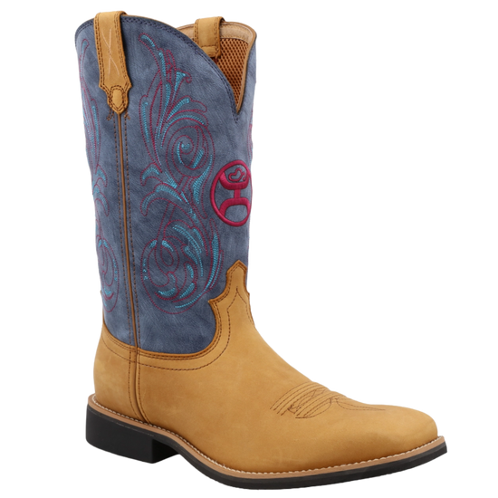 Twisted X® Men's Hooey Peanut And Teal Square Toe Boots MHY0034