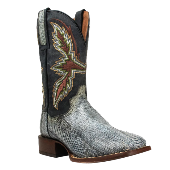 Dan Post Men s Exotic Slyther Denim Watersnake Square Toe Boots