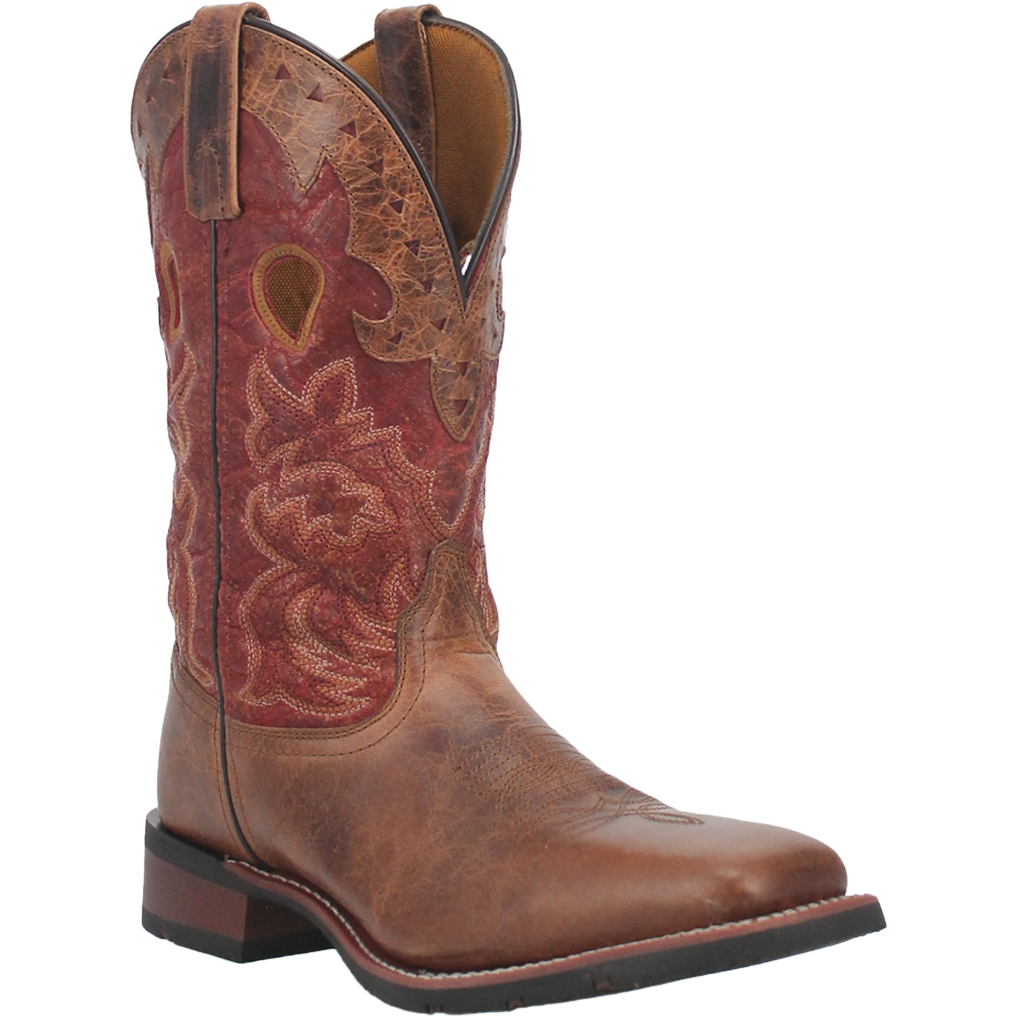 Laredo Men's Ross Red and Brown Square Toe Boots 7945