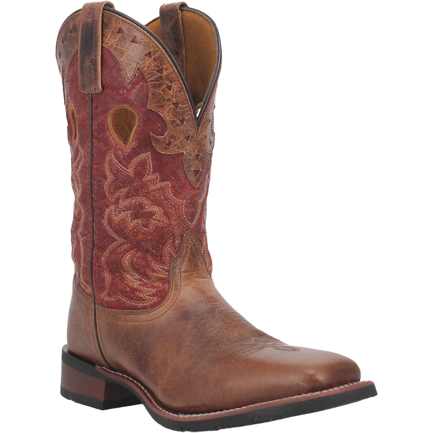 Laredo Men s Ross Red and Brown Square Toe Boots 7945