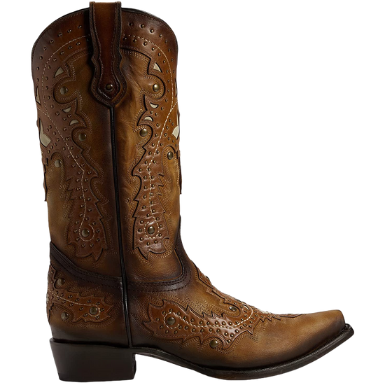 Corral Men's Embroidered Studded Honey Brown Western Boots C3846