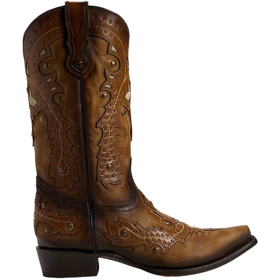 Corral® Men's Embroidered Studded Honey Brown Western Boots C3846
