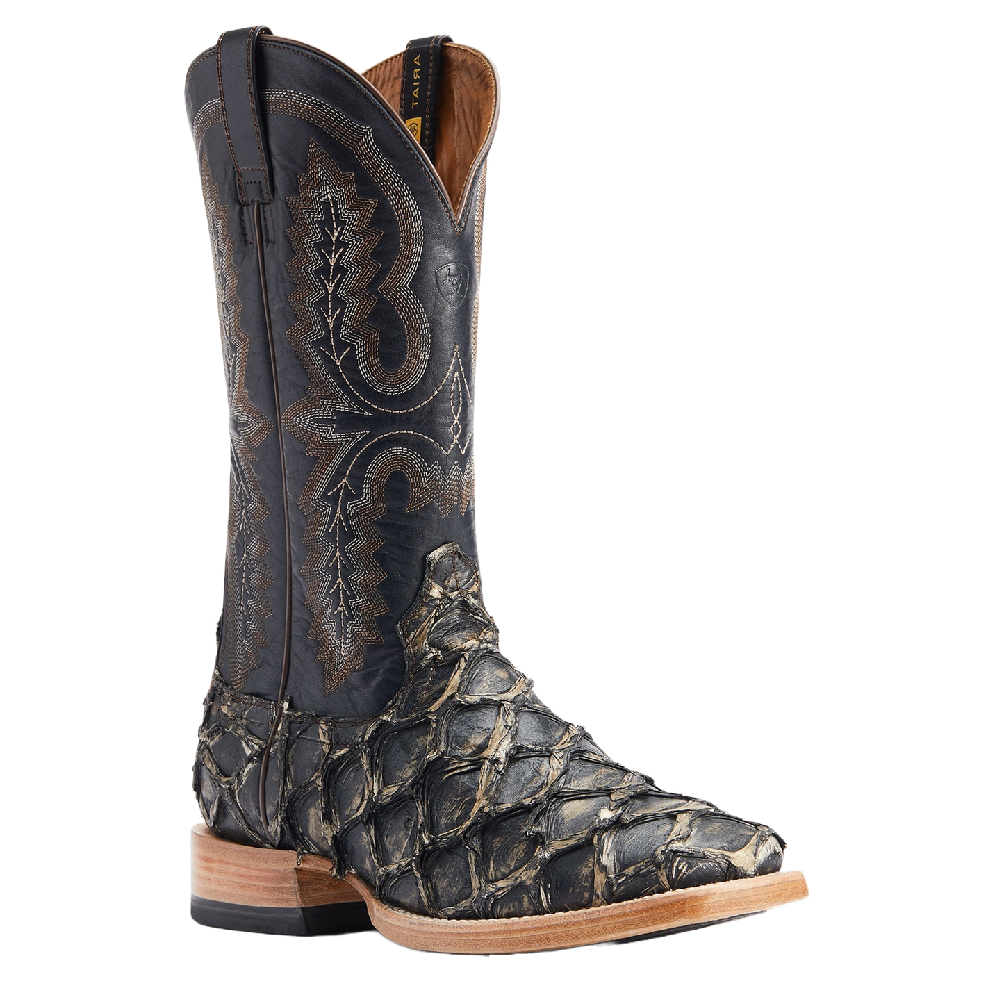 Ariat® Men's Deep Water Exotic Distressed Black Western Boots 10044420