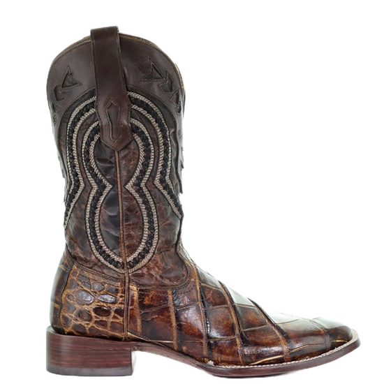Corral Men's Brown Alligator Wide Square Toe Western Boots A3083