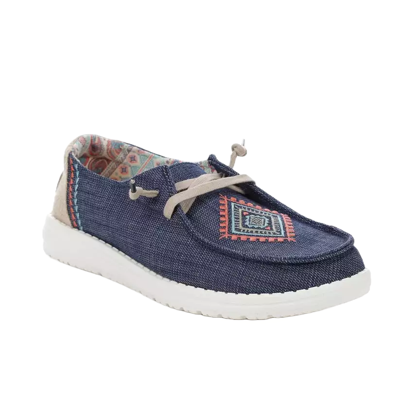 Hey Dude® Ladies Wendy Boho Ocean Blue Slip On Shoes 121412729