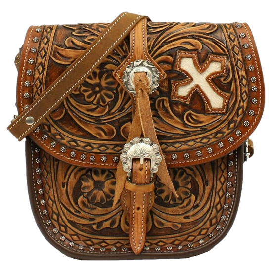 Blazin RoXX Cora Tan Tooled Concealed Carry Saddle Bag N7514208